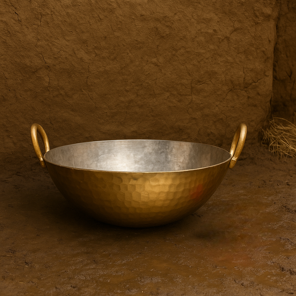 Brass kadai with handles 