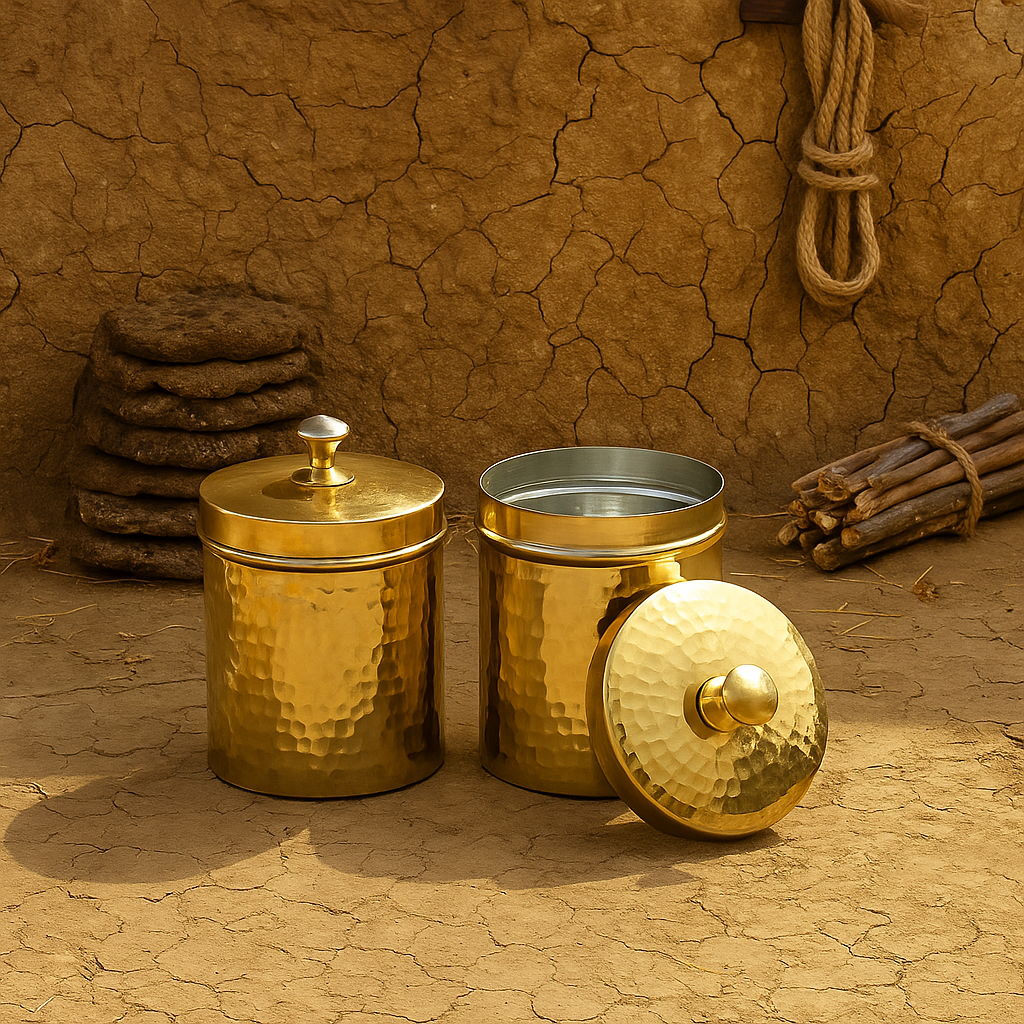Brass Containers (Set of 2)