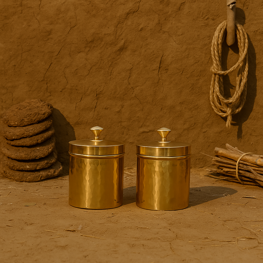 Brass Containers (Set of 2)