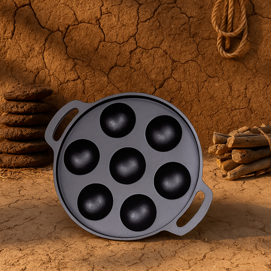 Cast Iron Appam Pan | Pre-Seasoned & Toxin-Free