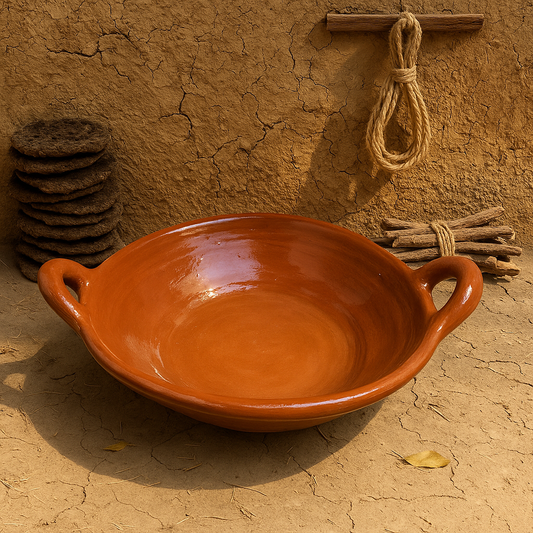 Traditional Clay/Terracotta Kadai