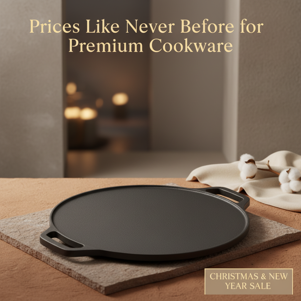 Cast Iron Dosa Tawa | Non-Toxic, Pre-Seasoned & Durable