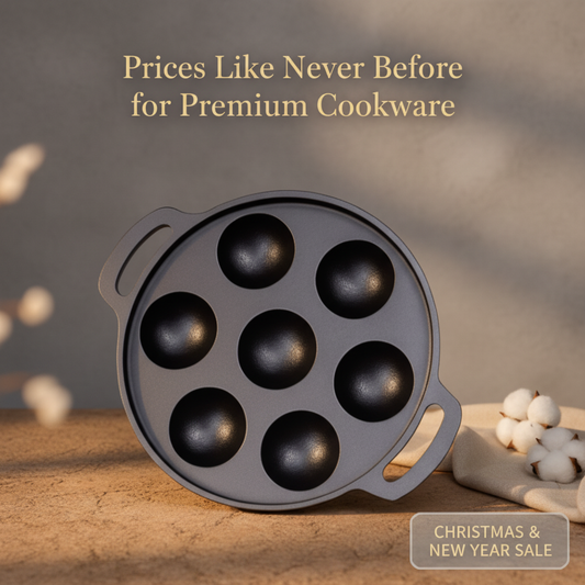 Cast Iron Appam Pan | Pre-Seasoned & Toxin-Free